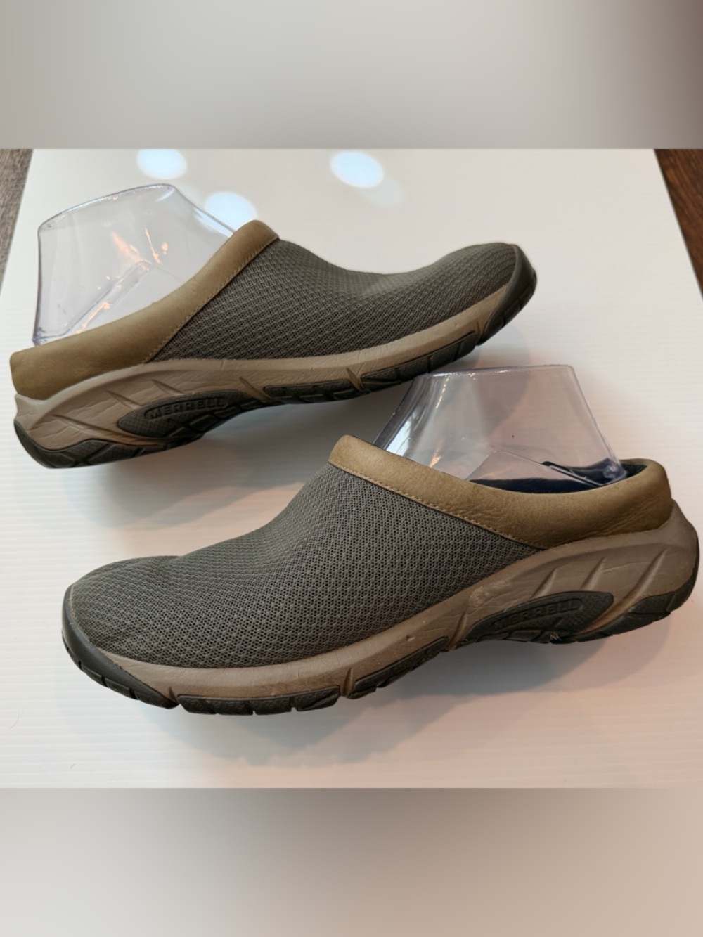 Merrell Women's Olive Green and Tan Slip-On Athletic Clog
